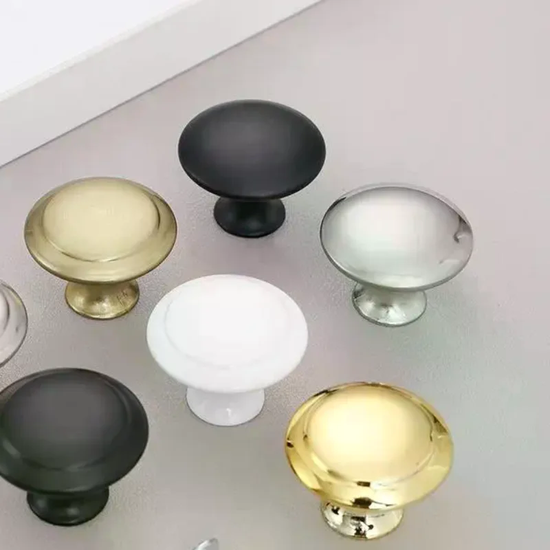 8PCS Single Hole Cabinet Drawer Pull Handle Round Small Furniture Handle For Wardrobe Cabinet Simple Design Supply For Daily Us