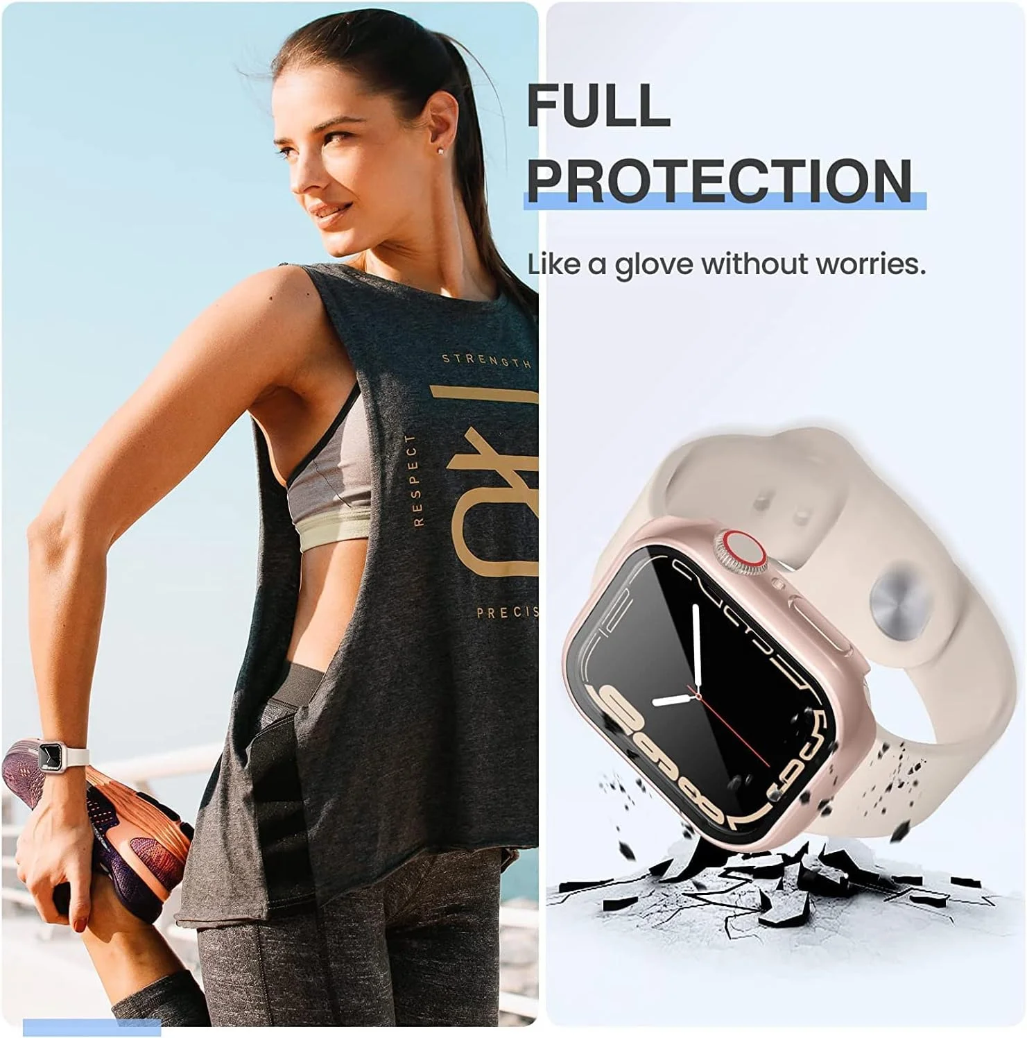3pcs Watch Case+Glass for Apple Watch 40/41/42/44/45/46mm Scratch-resistant full-coverage protective case for Series11 10 987654 image 6