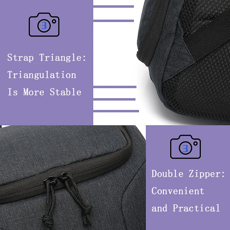 Zaino per fotocamera impermeabile in Nylon borsa a tracolla da esterno multifunzionale per Canon Nikon Sony Xiaomi borsa Video per obiettivo treppiede per Laptop