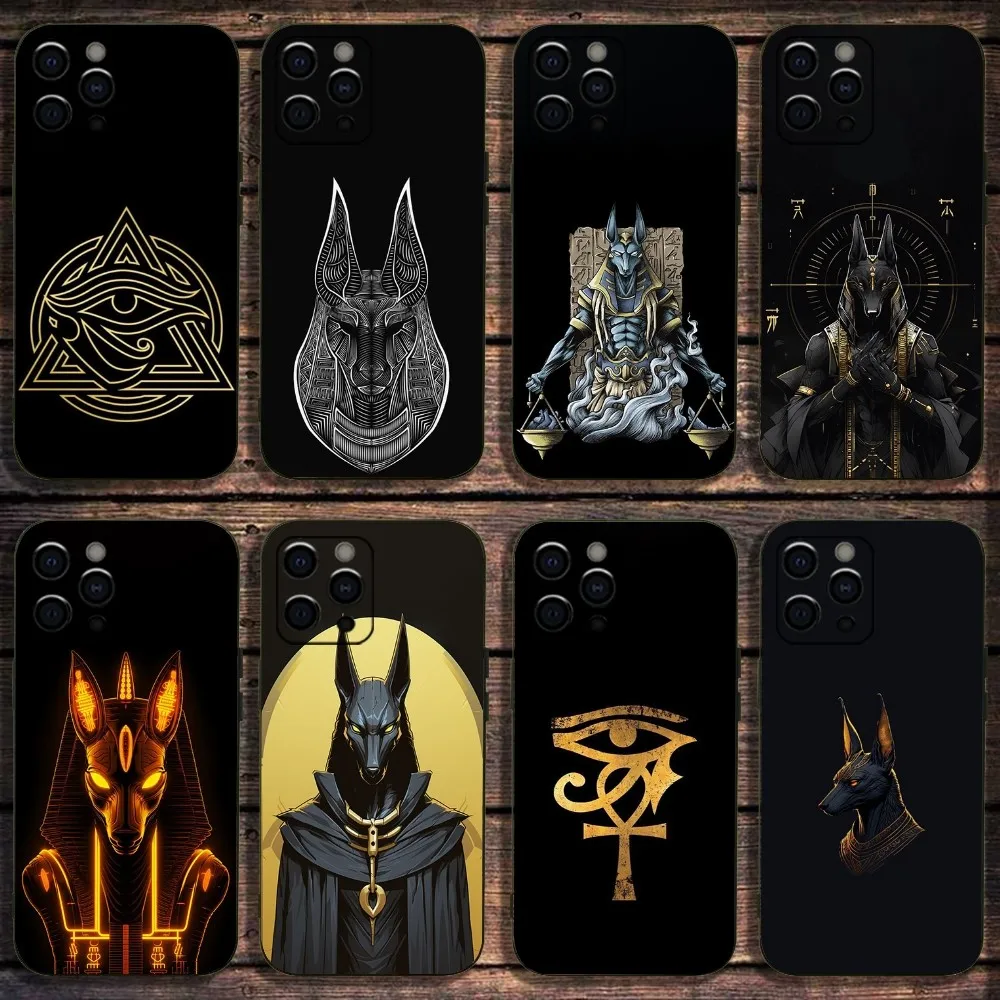 

Anubis Ancient Egyptian God Phone Case For Apple iPhone 15,14,13,12,11,Pro,X,XS,Max,XR,Plus,Mini Soft Black Cover