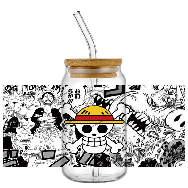 Popular Classics Anime One Piece Fashion 16oz UV DTF 3D Transfer Sticker Decals Wraps Glass Can Cups Creative Craft DIY view 3
