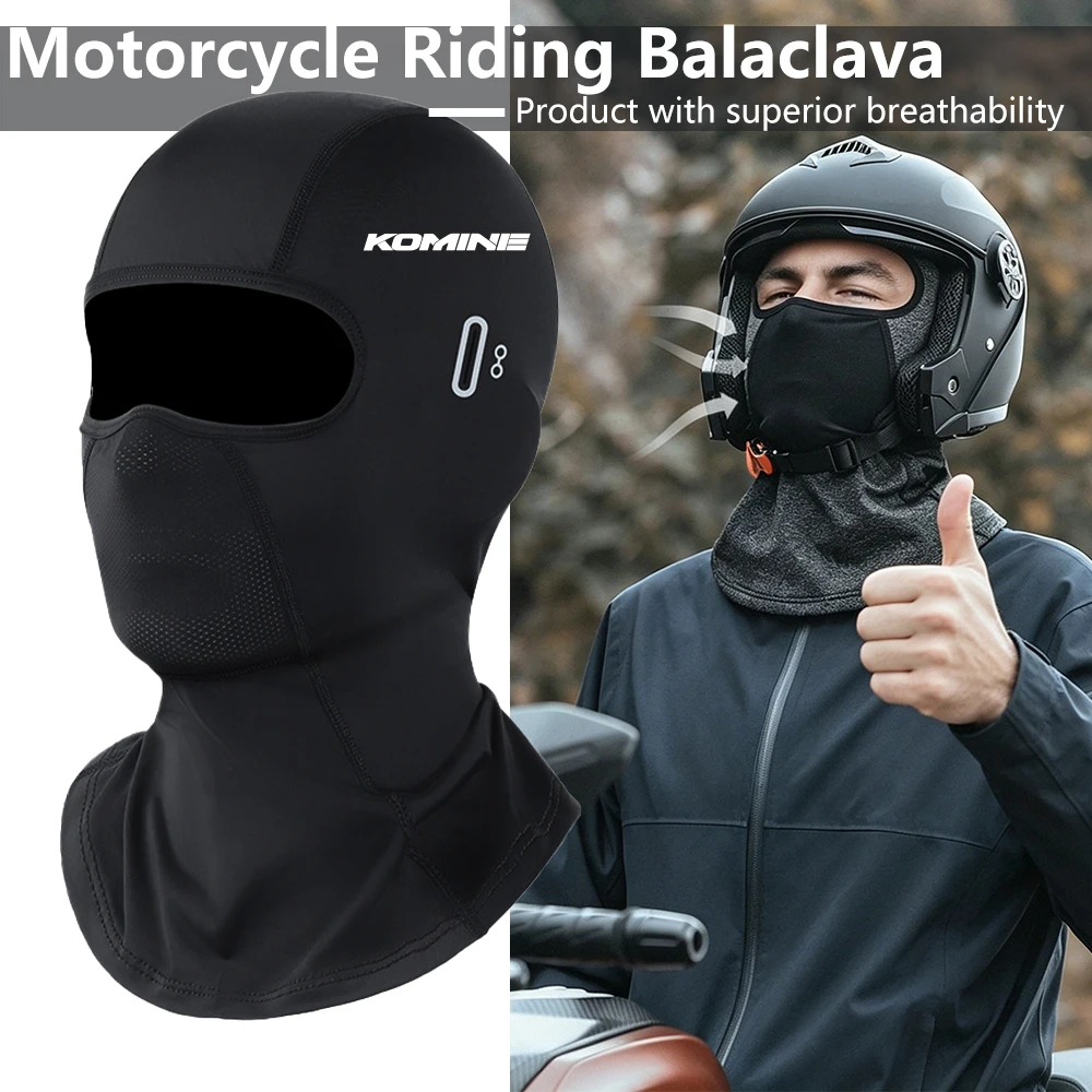 KOMINE Motorcycle Balaclava – CoolMax Breathable Full Face Mask, Quick Dry Helmet Liner for Summer Riding