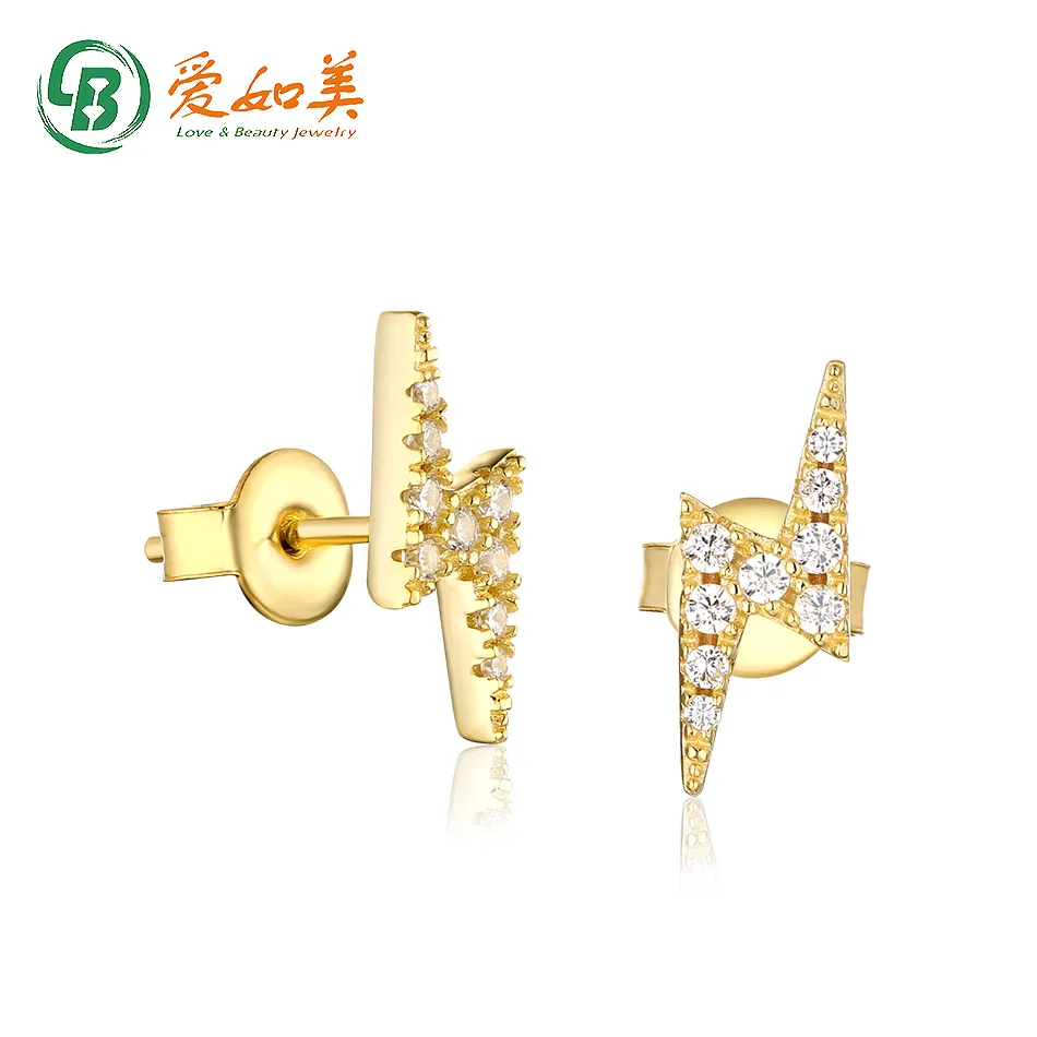 

18K Gold PT950 Platinum Silver Plated 7-layer Gold Cloud Lightning Earrings Pure Silver New Personalized Earrings