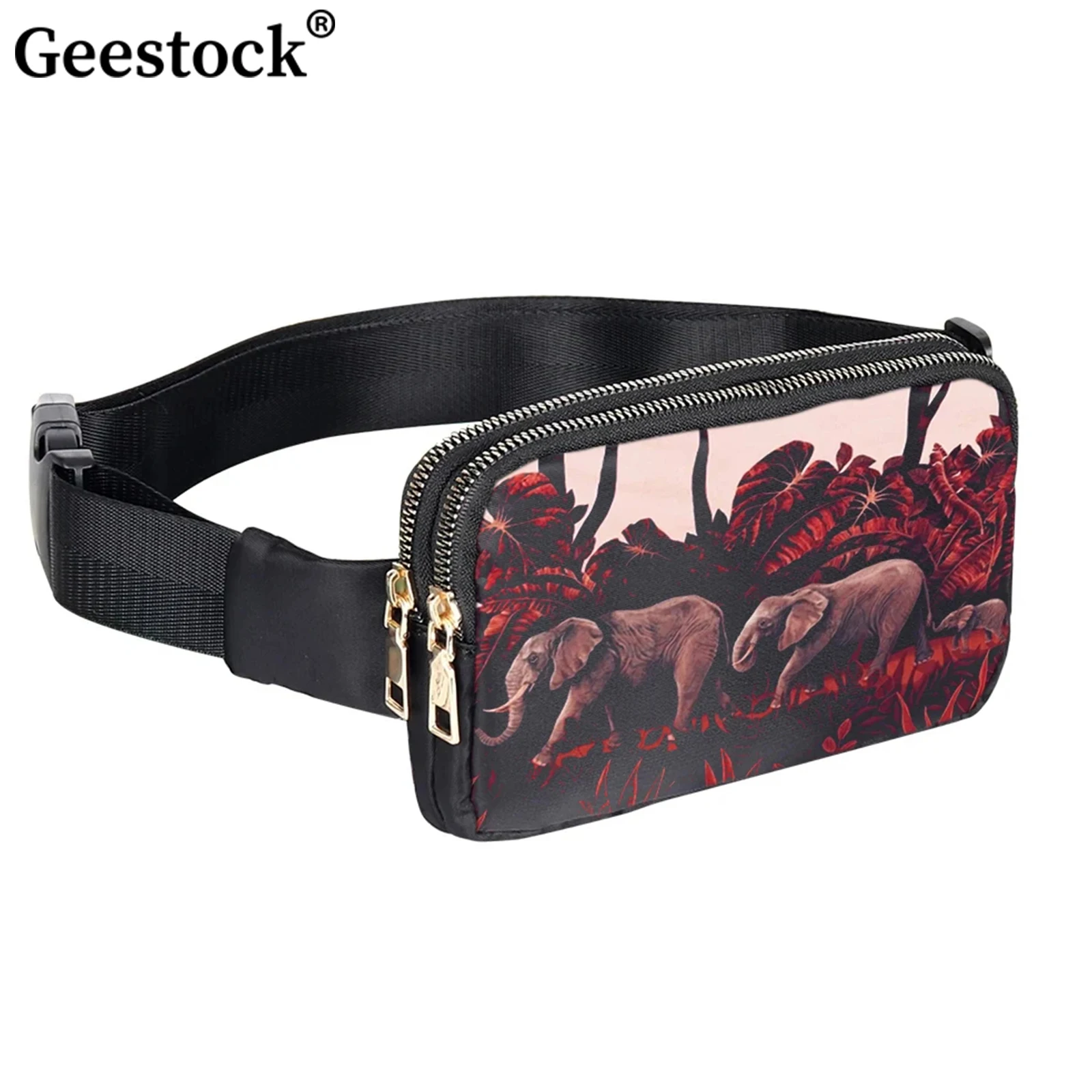 Geestock Fashion Waist Bags for Women Fanny Pack Hip Bum Bag Chest Shoulder Bag Dual Zipper Crossbody Bag With Adjustable Strap