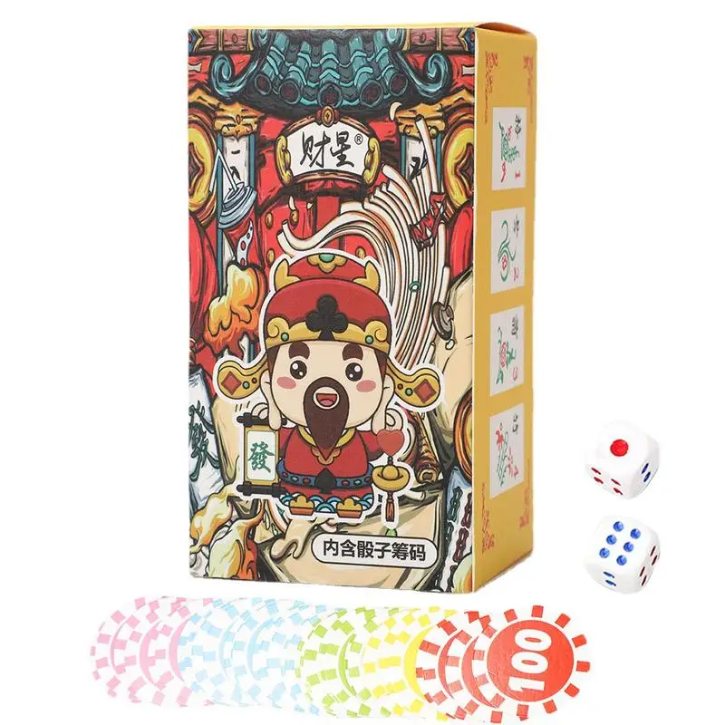 Jeu de 144 cartes mini mahjong en plastique étanche, jeu de voyage, accessoires pour fête de famille