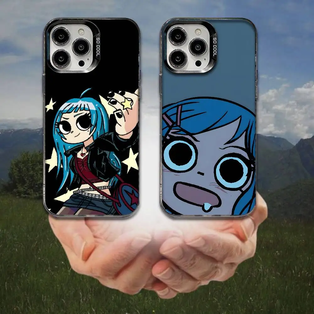 

S-ScottS Pilgrim Ramona Flowers Phone Case For iPhone 16,15,14,13,12,11,8,7,Pro,Max,Plus,Mini,XS,SE Anti Fall Black Matte Hard
