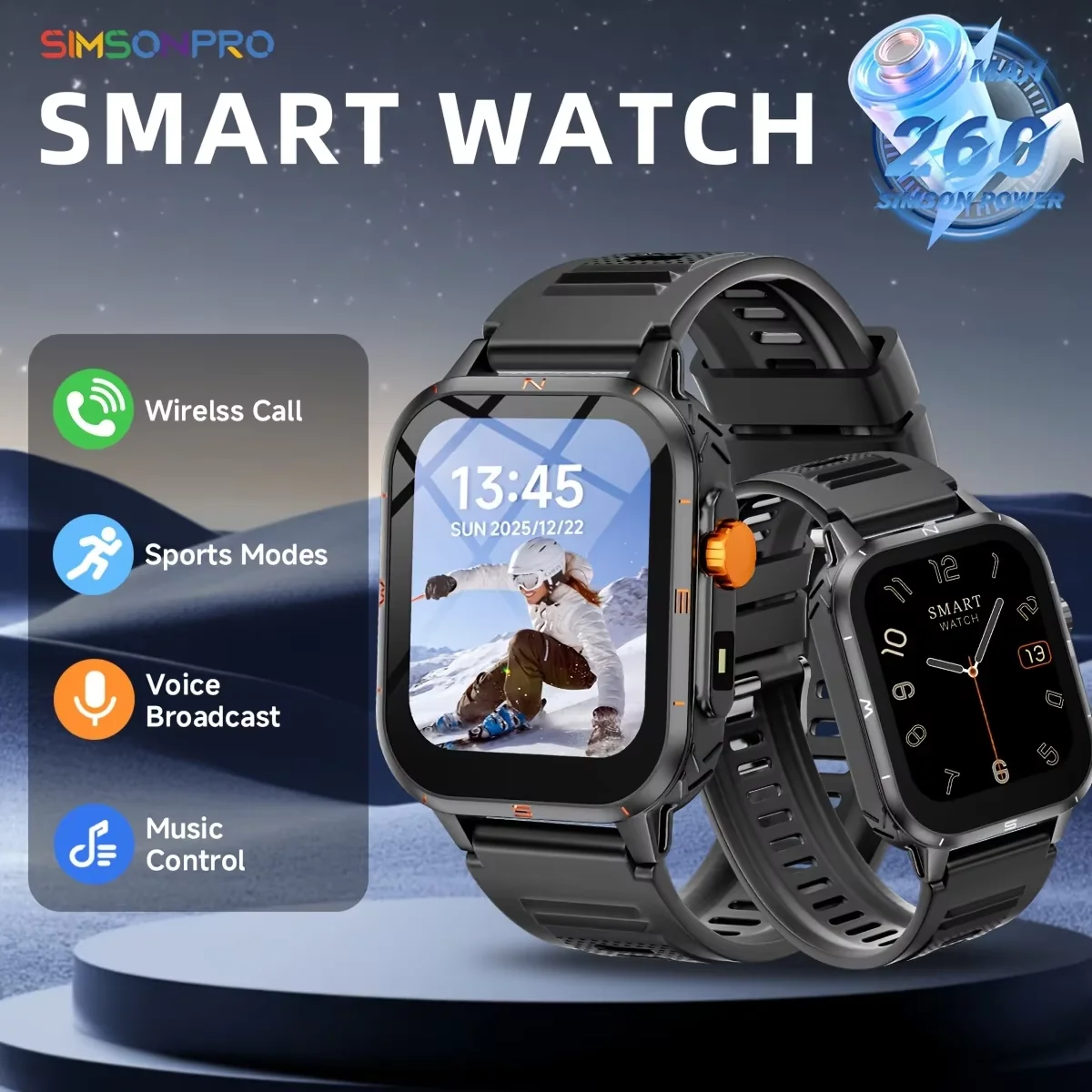 New Multifunctional Smart Watch by ,Supports Wireless Calling, Music Playback, Weather Notification, Stress-Relief Mini-Games,