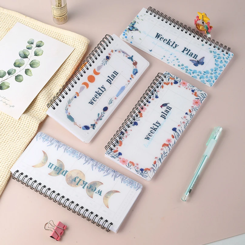 Weekly Planner Notebook Kawaii Stationery To Do List Agenda Cahier Note Book Planner Diary Libreta Notepad Cuaderno Coil Book