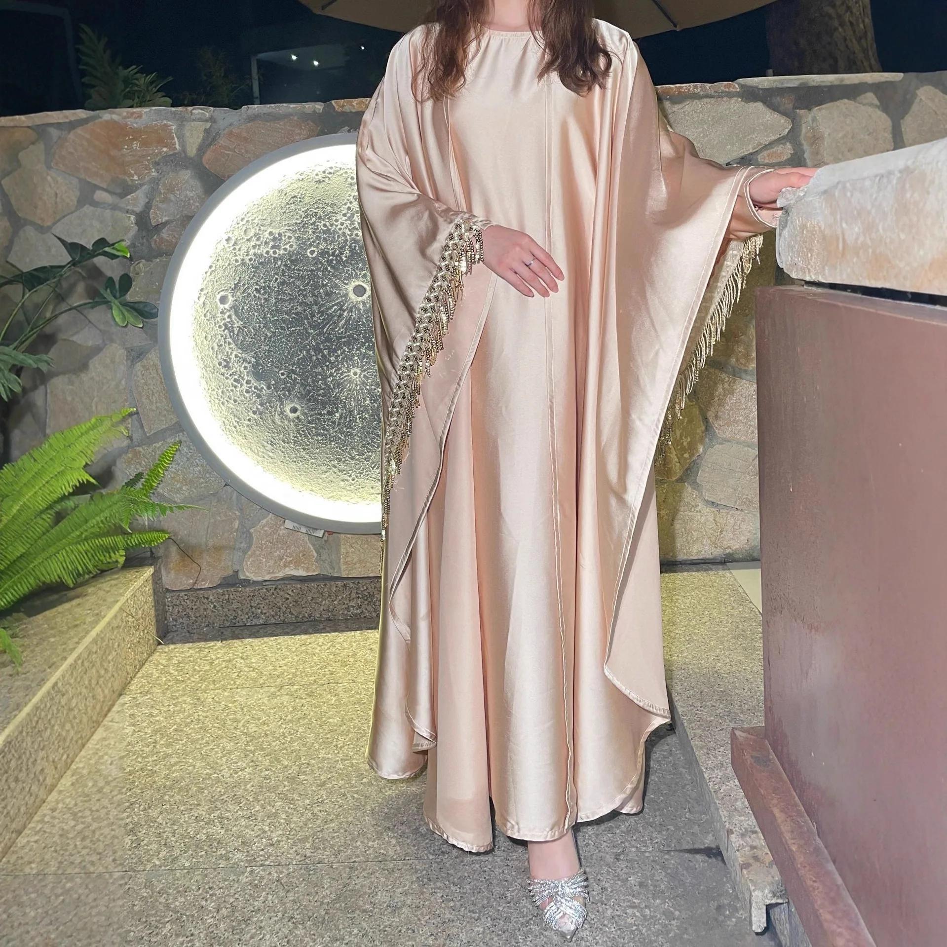 

Elegant Tassel Hem Commute Two Piece Sets Fashion O-neck Dress&Cardigans Suits Temperament Lady Solid Color Loose Casual Outfits