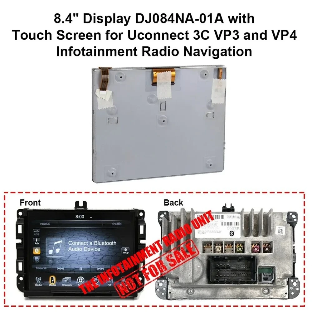 

DJ084NA-01A 8.4" Display with Touch Panel for Jeep Cherokee Dodge RAM 1500 Navigation Screen Replacement
