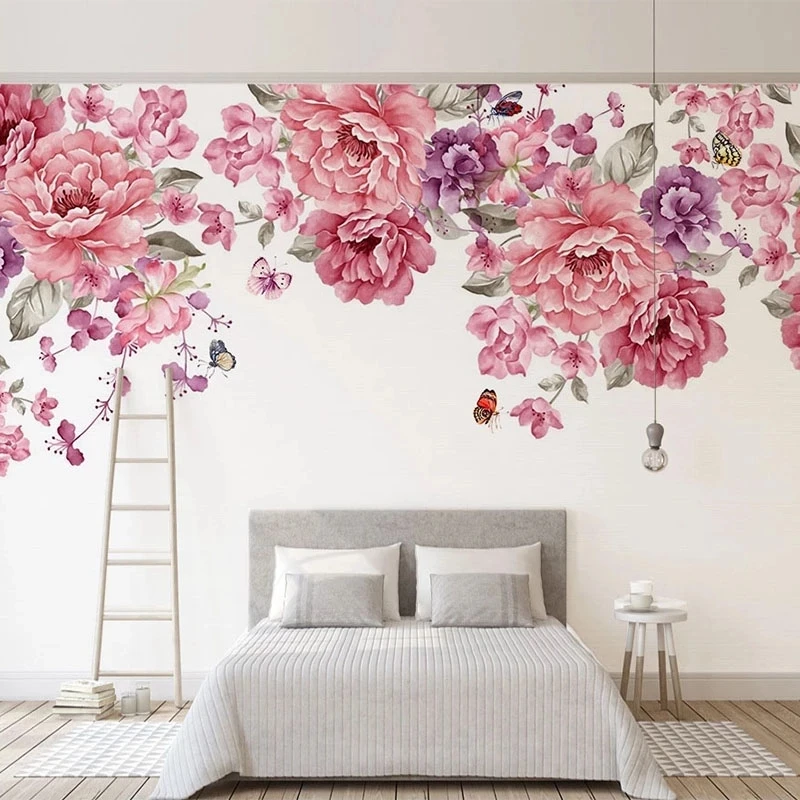 Custom Mural 3D Rose Flower Oil Painting Home Decor Wallpaper Living room sofa TV background wall bedroom restaurant wall fabric