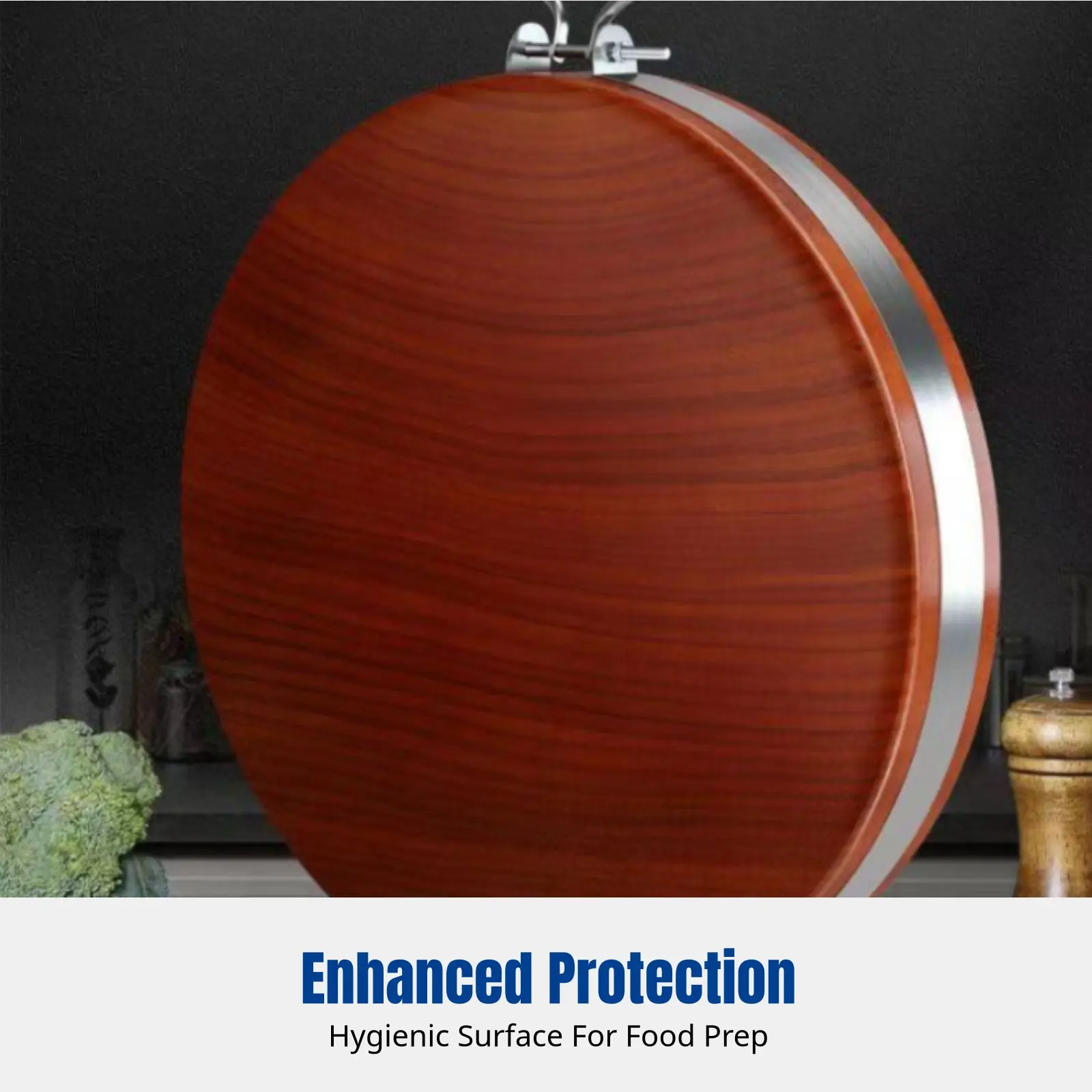 

Hardwood Chopping Board, Ironwood Antimicrobial Thickened Round Cutting Board for Home and Restaurant
