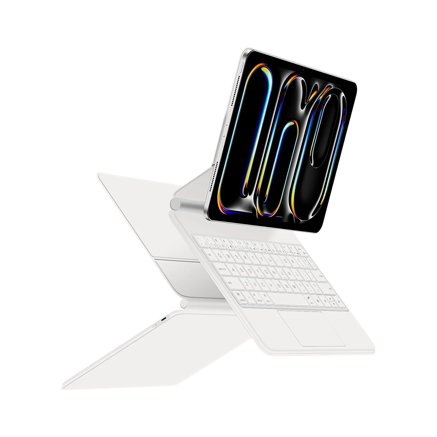 iPad Pro 11 2024 iPad Pro 11 (M4) 11 "스마트 케이스 포르투갈어 스페인어 히브리어 아랍어 독일어 키보드 용 백라이트 매직 키보드