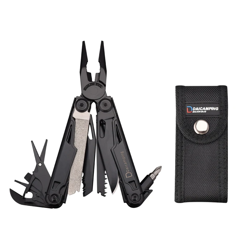 Daicamping DL12 Outdoors Stripper Camping Gear Multi Pliers Multifunctional 7CR17MOV Folding Knife Tools Multitool Clip Clamp