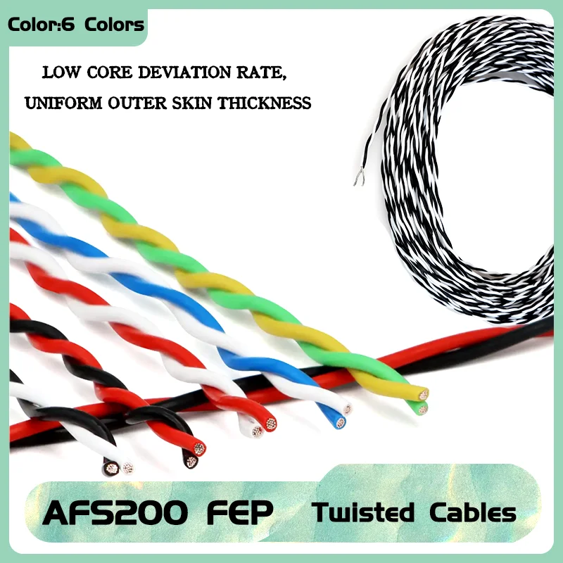 26-13AWG Equipment  Accessories High-Temp Tinned Copper Twisted Pair 1-10m Length AFS200 FEP Wire for Precision Electronics