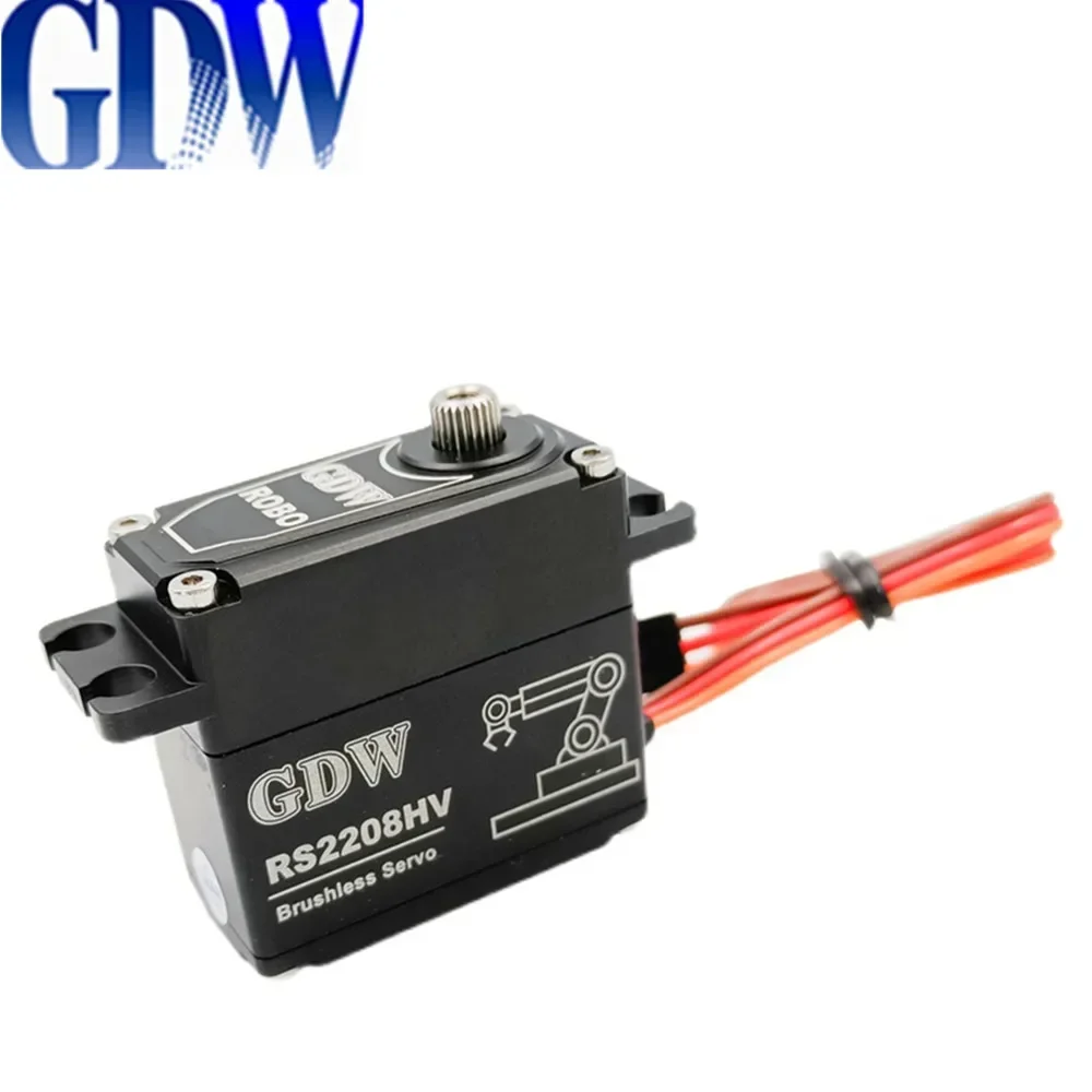 GDW RS2208 25KG แรงบิดโลหะเหล็กเกียร์หุ่นยนต์รีโมทคอนโทรลรถ Brushless มาตรฐานดิจิตอลพวงมาลัยเกียร์