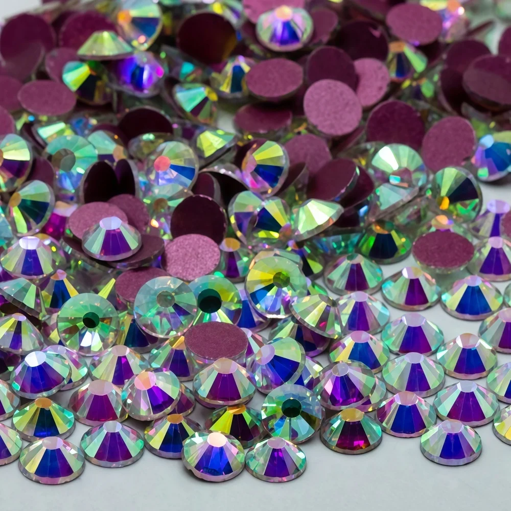 AAAA+ Crystal FlatBack Nail Art Rhinestones Pink bottom Glue On Rhinestone Strass Fabric Garment Nail Art Decorations