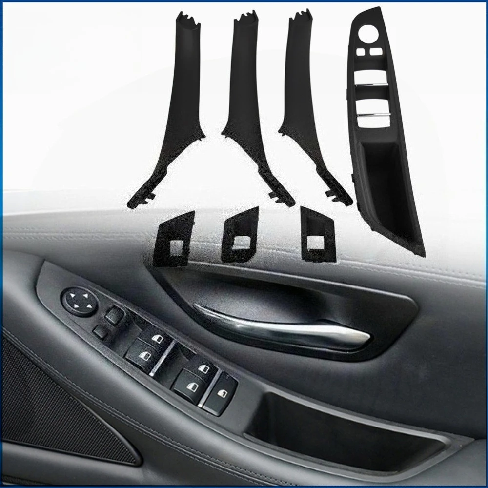 

Inner Door Handle Cover Trim Panel Pull Black for BMW 5 Series F10 F11 520 Right Hand RHD