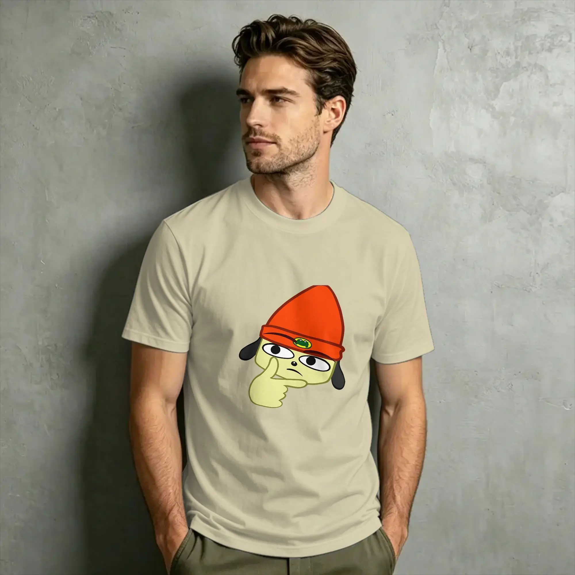 Men's PA-PaRappa The Rapper Game T Shirt  Pure Cotton Clothing Casual Short Sleeve Crew Neck Tees Summer T-Shirts
