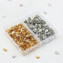 400pcs/Box 2 Colors Ear Nuts Earring Backs Ear Clasp Stopper Butterfly Clutches For Jewelry Making Earrings Blocking Components