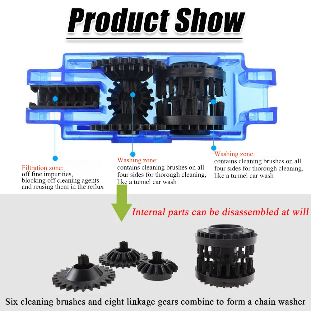 3D Chain Brush Wash Tool Set Bike Protection Oil Bike Chain for Mountain Cycling Bike Accessories Chain Cleaner Cleaning Bicycle