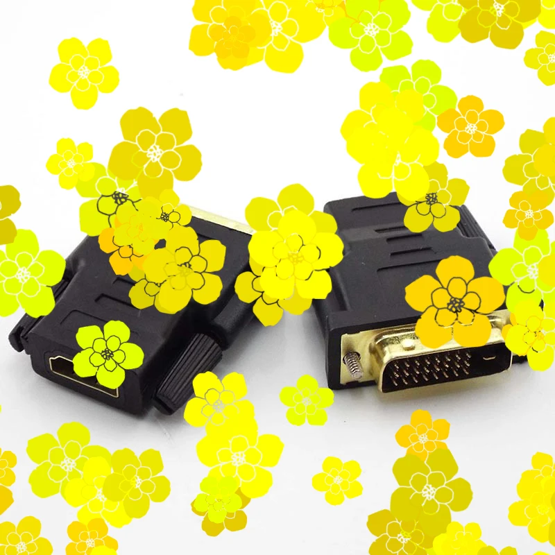 1/5/10pcs 24+1 DVI Male to HDMI-compatible Female Converter To DVI Adapter Support 1080P for HDTV Projector Gold Plated Adapter