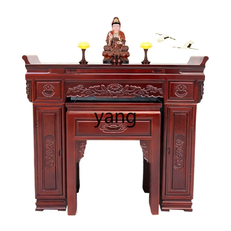 LXL Items for Buddha Hall Altar Solid Wood Buddha Table Guanyin Altar God of Wealth Prayer Altar Table Incense Burner Table