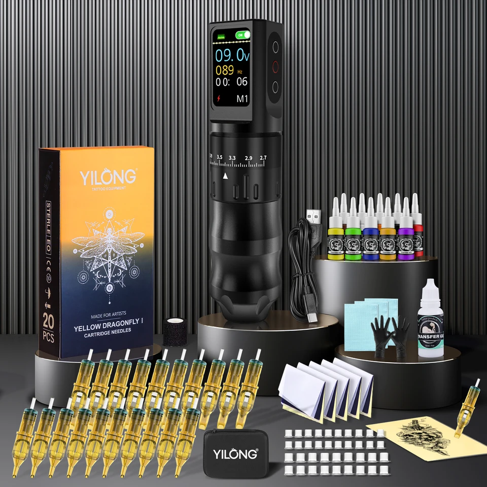Wireless Adjustable Stroke Tattoo Pen Kit