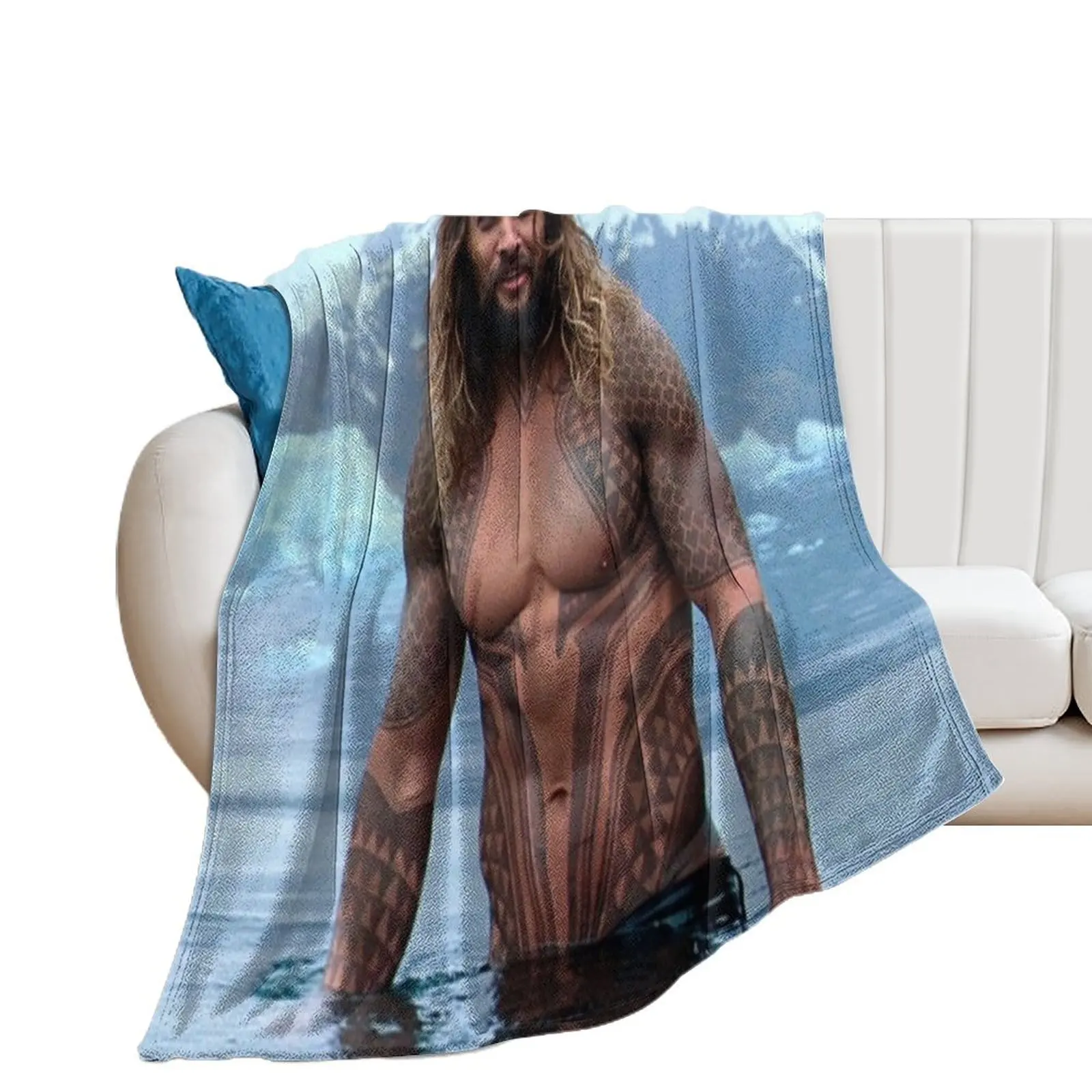 

jason momoa Throw Blanket Soft Plush Plaid halloween Flannel Fabric Blankets