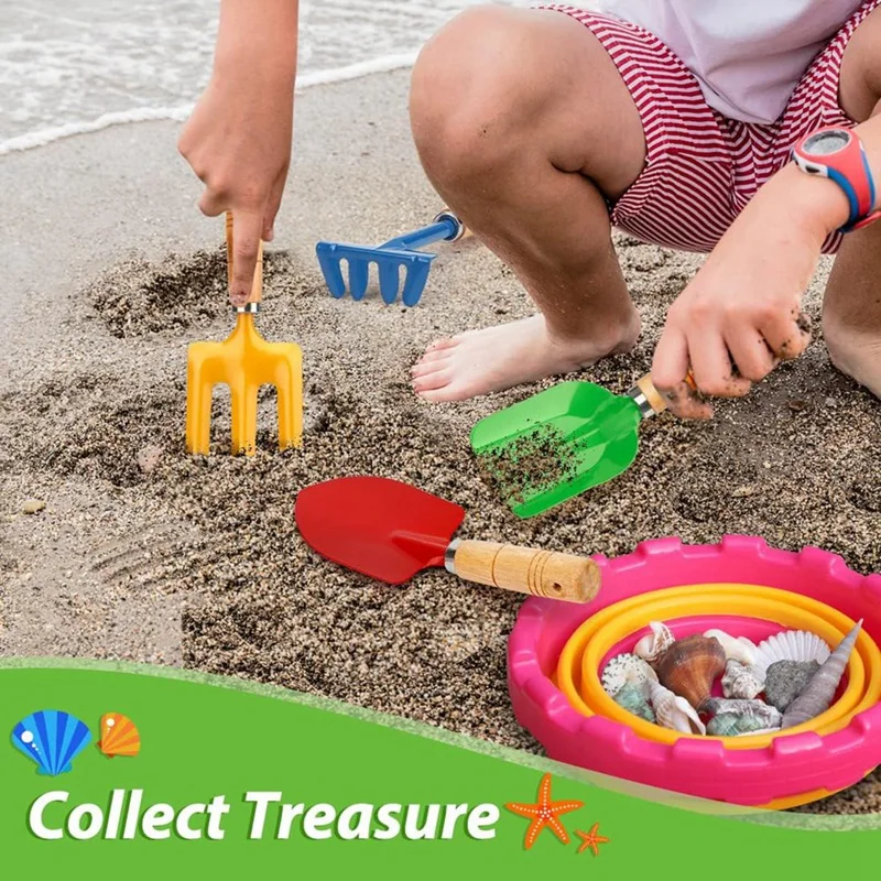 Attrezzi da spiaggia da giardino giocattolo di sabbia per bambini adulti, Set di pale per scatole di sabbia da spiaggia per bambini piccoli, accessori per attrezzature da giardino da spiaggia