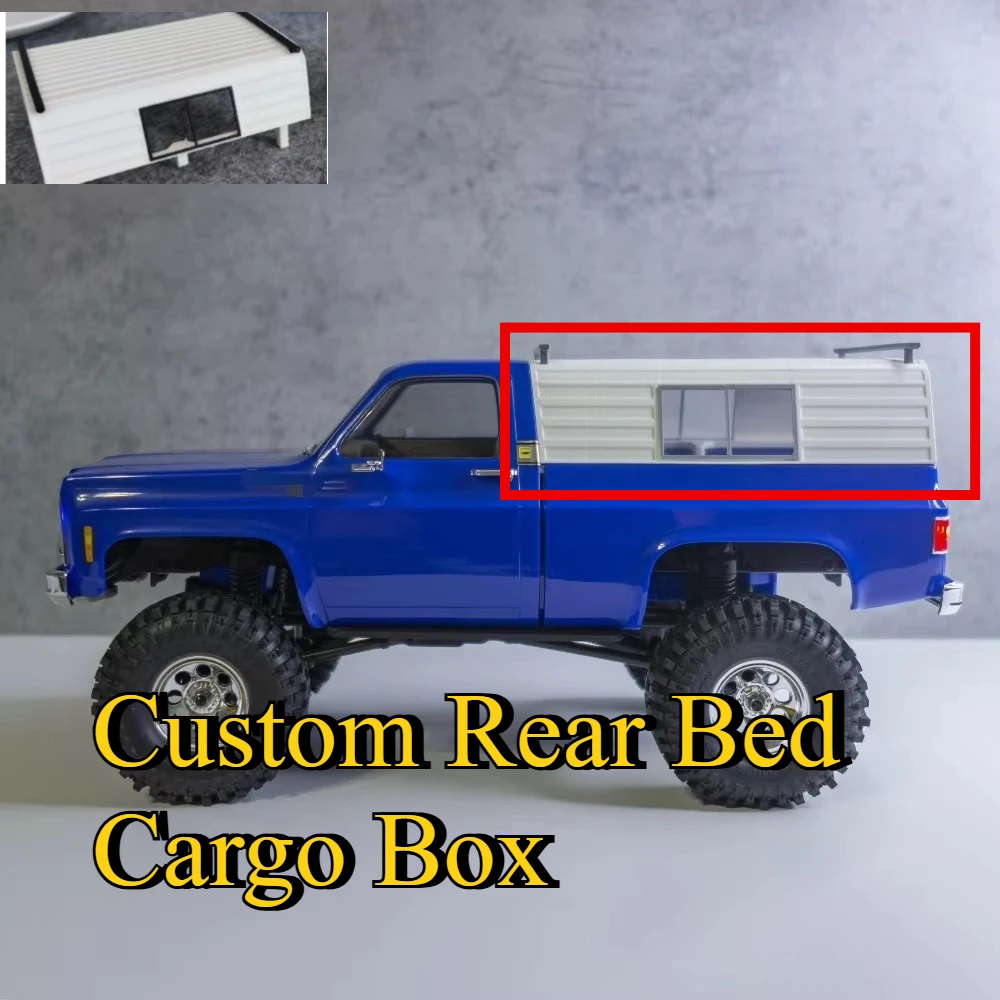 RC Crawler Upgrade Rear Bed Cargo Box custom size For 1/18 K10 High Lift Version Hobby Decor Replacement Accessories