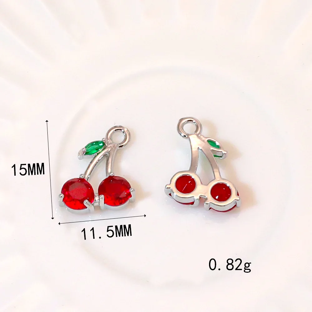 40pcs Handmade Cherry Jewelry Pendant Charms Silivery Color Necklace Earrings Bracelet Pendants Diy Jewelry Making Findings
