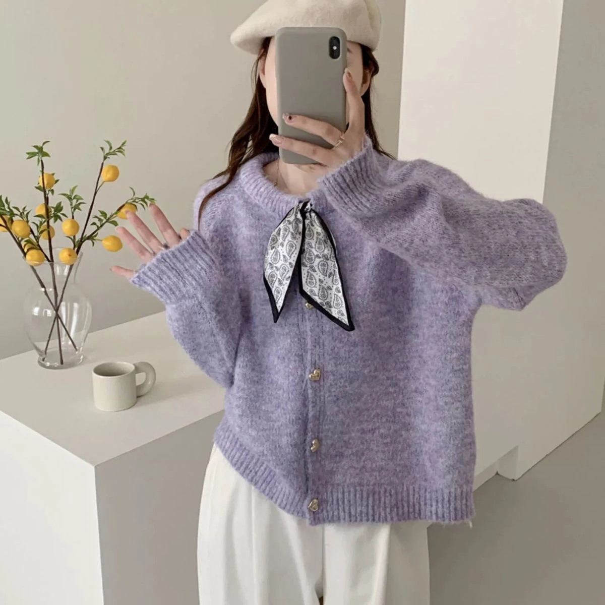 كارديجان نسائي محبوك من الدانتيل مع حزام، تصميم فضفاض دافئ للخريف والشتاء، ملابس خارجية عصرية غير رسمية، موديل 2025 جديد