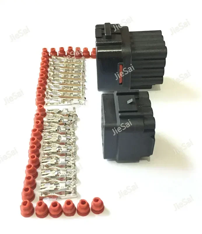 black waterproof electric wire auto cable sumitomo 16 pin way male female connector plug 6188-0353 6085-0510
