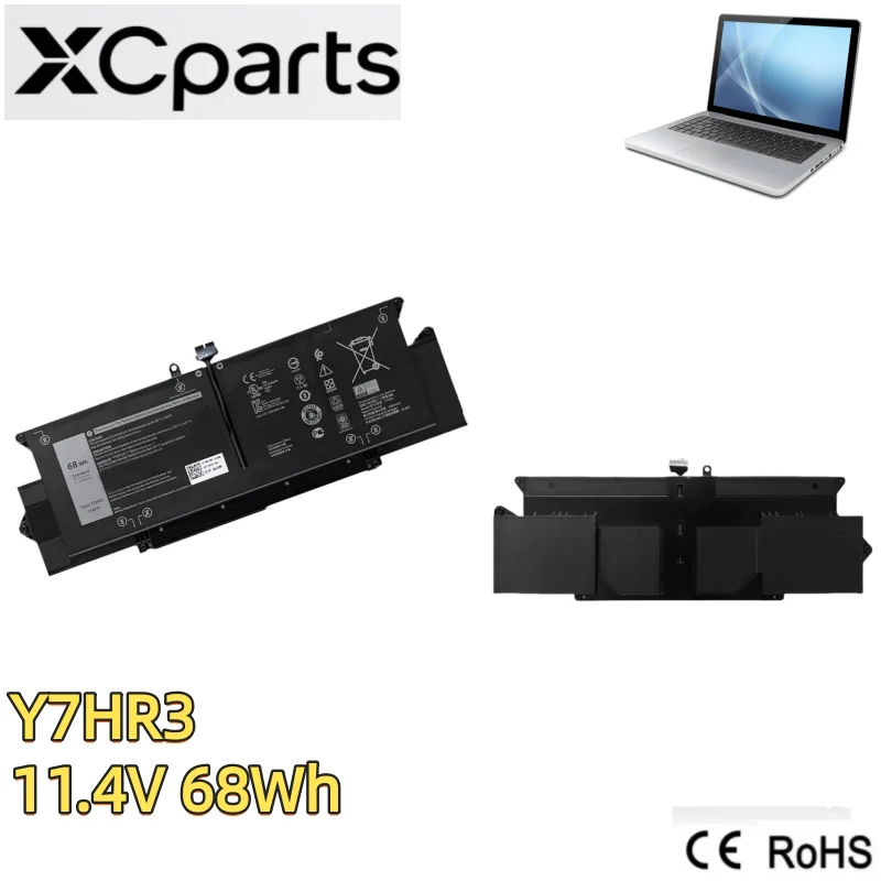 

New 11.4V 68Wh Laptop Battery Y7HR3 for Dell Latitude 7410 Notebook WY9MP XMV7T 3ICP4/60/76-2 6 Cell