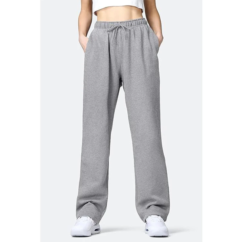 

Sports Women Autumn Winter Loose Harlan Pants Elastic Drawstring Pocket Straight Trouser Sweatpants