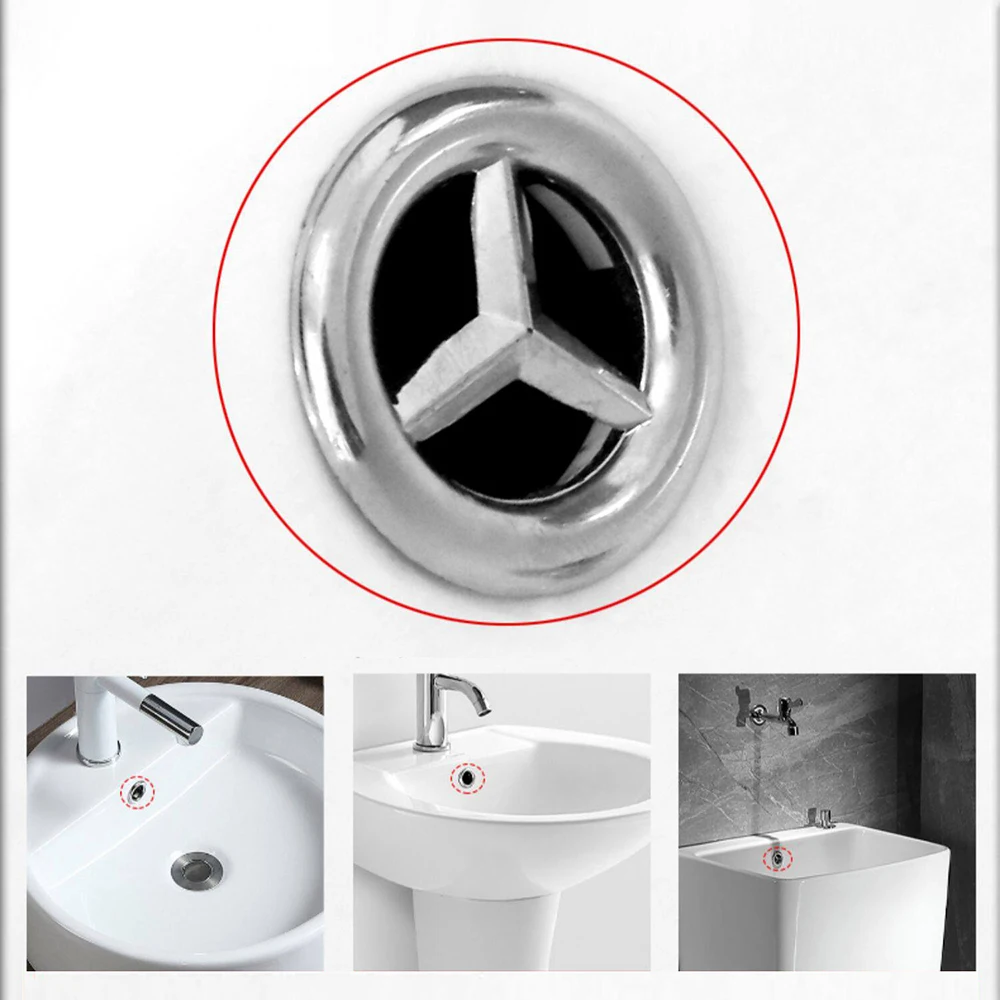 Overflow Hole Decorative Cover Copper 1Pcs Sink Hole Round Overflow Cover Insert Black Basin Sink Bathroom Faucet Insert Ring