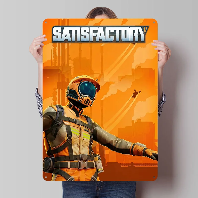 Befriedigende Spiel-Cover-Art Blechschild Poster Individualisierte Wandkunst Retro Vintage Metallschilder für Gamer Heimdekoration Wohnzimmer