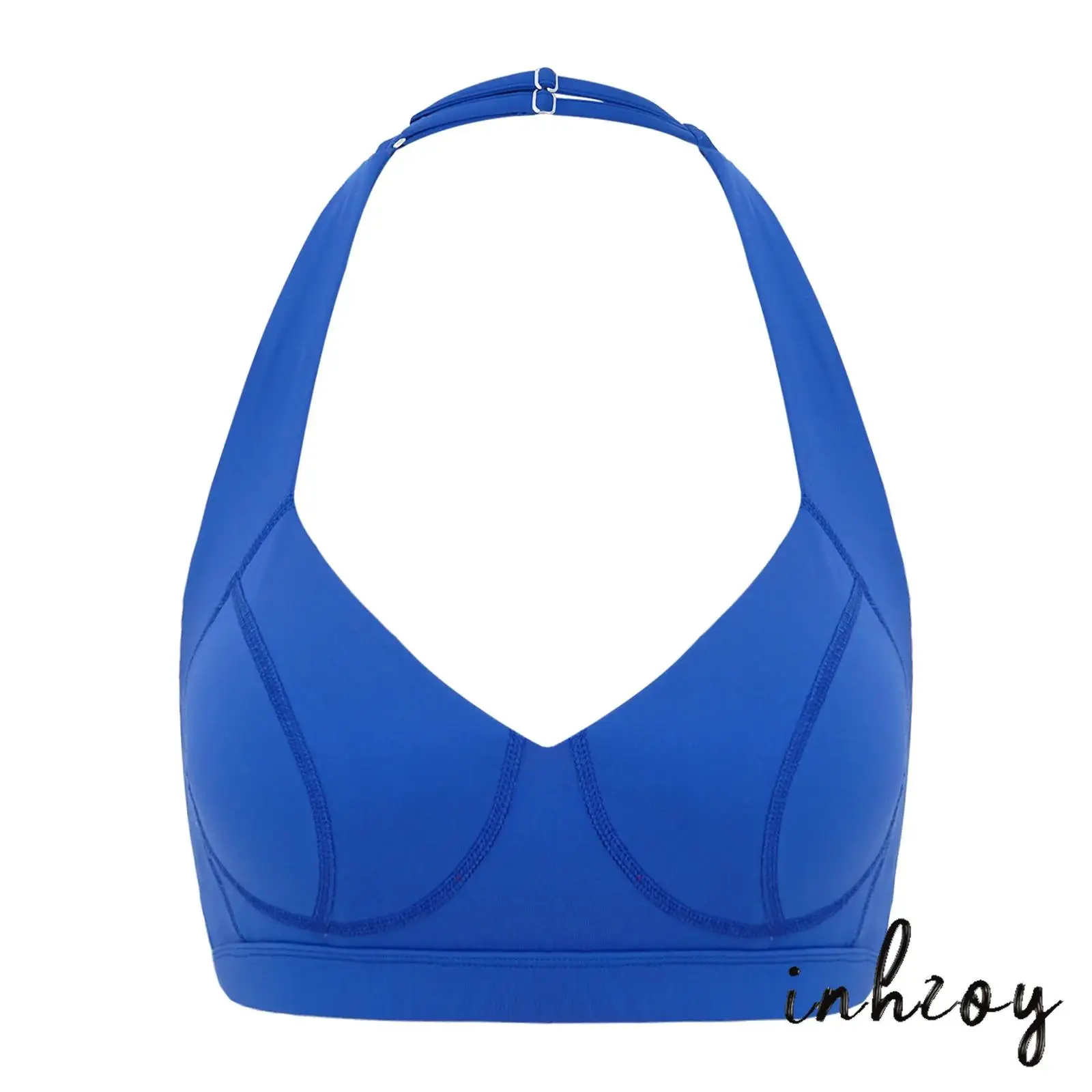 

Women Adjustable Halter Padded Sports Bra V-Neck Backless Workout Gym Yoga Vest Moisture-Wicking Quick-Drying Athletic Tops