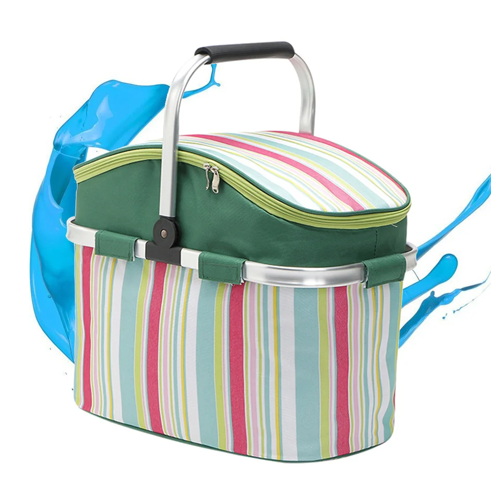 

26L Large Insulated Picnic Basket Cooler Backpack Outdoor Hiking Camping Lunch Tote Bag Grocery Beach Picnic Bag