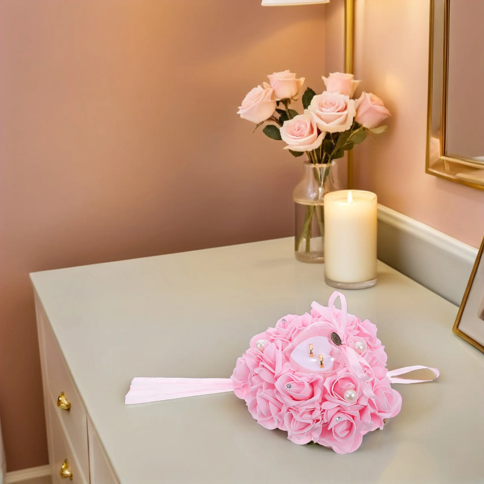 

Heart-shaped Ring Pillow Decorative Pillows Rings Holder Couple Cushion Coussin Support Pour Alliances Mini Pillowcase