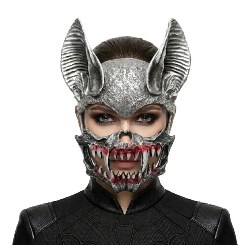  Textured Plastic Bat Costume Mask for Adult Halloween Party Styling