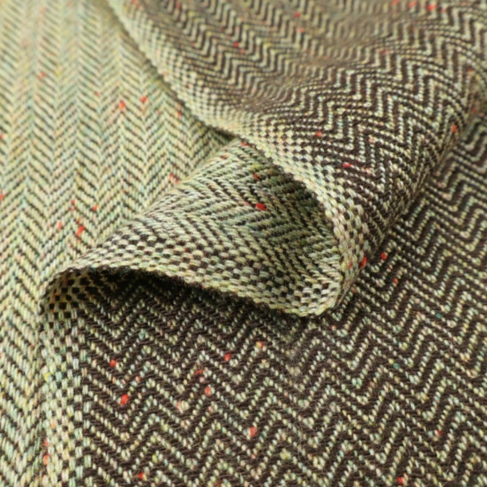 

Color Woven Herringbone Pattern Woolen Fabric for Thin Version Drape No Elasticity Suit Jacket Dress Cloth Diy Sewing Material