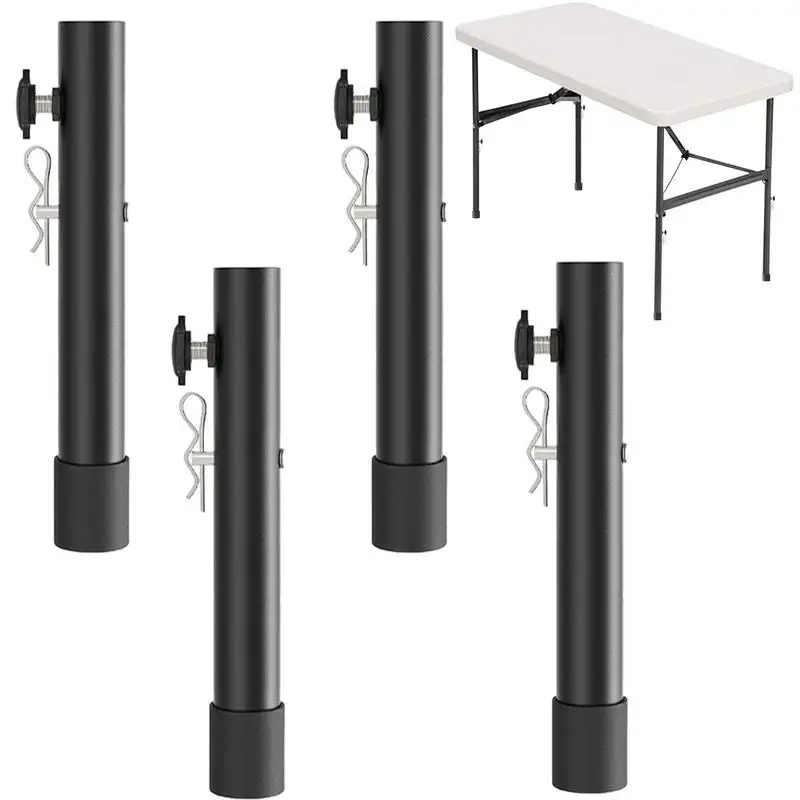 4pcs Table Leg Extenders Stainless Steel Furniture Leg Foldable Desk Risers Sofa Cupboard Cabinet Leg Extender For Kitchen Table