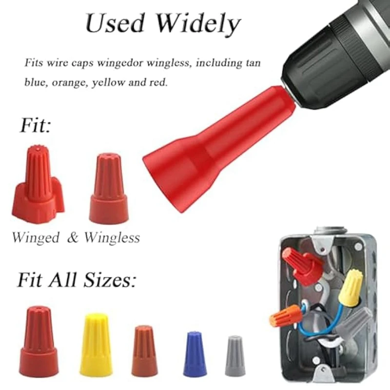 ABUL-2Pcs Wire Twister Tool For Drill,Wire Twister,Wire Twisting Tool,Spin Twisting Wire Connector Socket With 1/4Inch Chuck