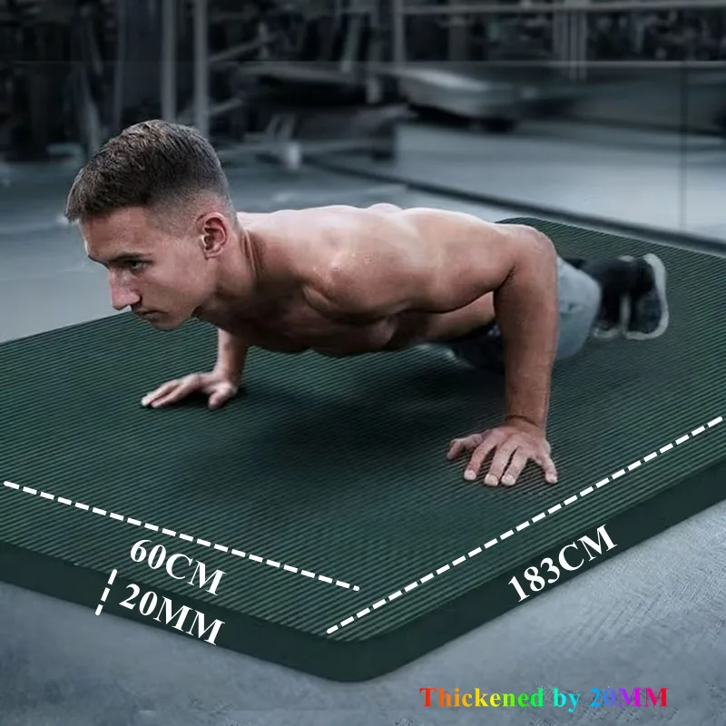 

183×60cm Yoga Mat Sports Fitness Comfortable Foam 20mm Thick Yoga Mat Sports Yoga and Pilates Gymnastics Mat Non-slip Thickened