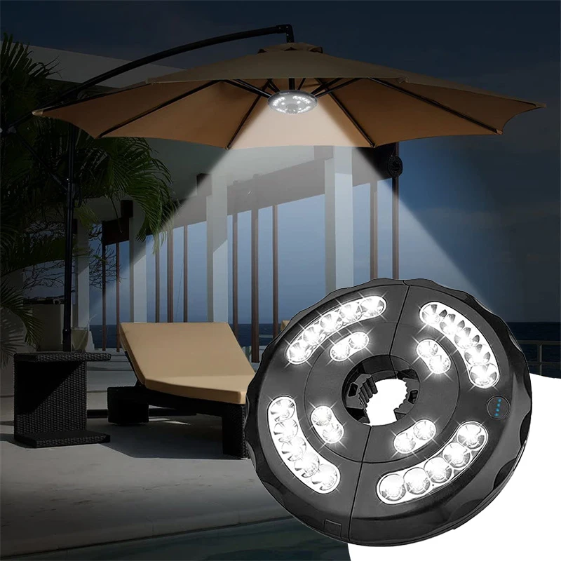 Patio Umbrella Light Rechargeable Outdoor Patio Lights 3 Lighting Modes Cordless Umbrella Light for Patio Umbrellas Camping Tent