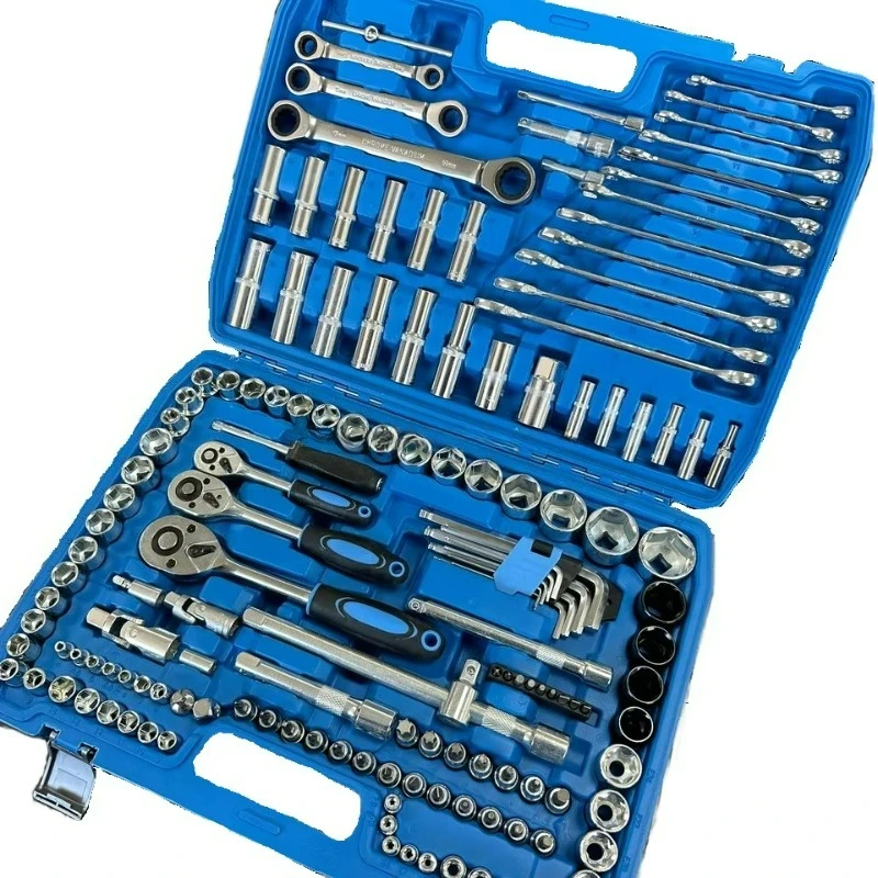 151pcs CR-V Hand Operated OEM Multifunctional High-Torque Portable Wrench Set for Car Motorcycle Maintenance Heat-Treated