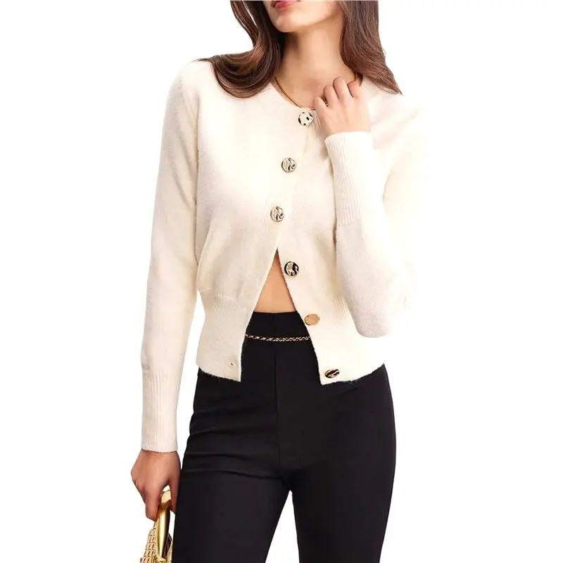 A40Z-Cardigan For Women Spring Long Sleeve Button Down Work Office Sweaters Cute Winter Jacket