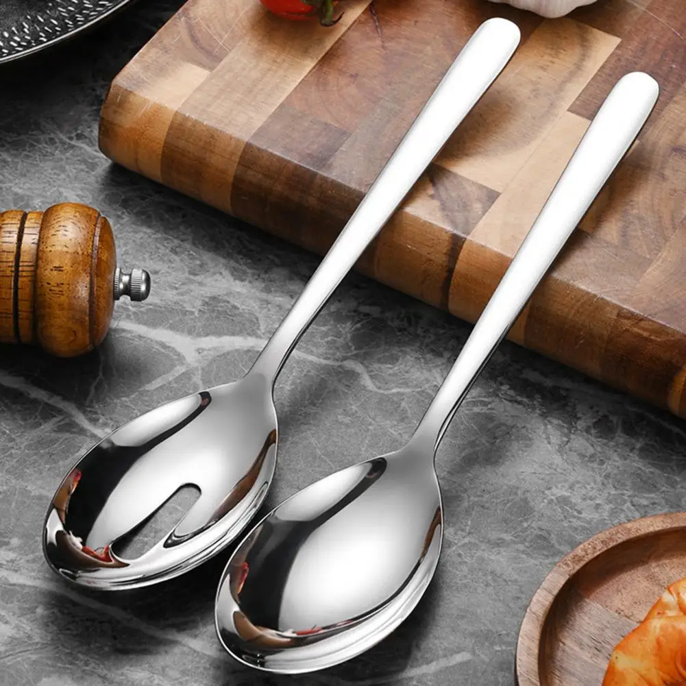 Burr-free Cooking Spoon Heavy-duty 304 Stainless Steel Serving Spoon Elegant Slotted Buffet Utensil Grade Restaurant Kitchen